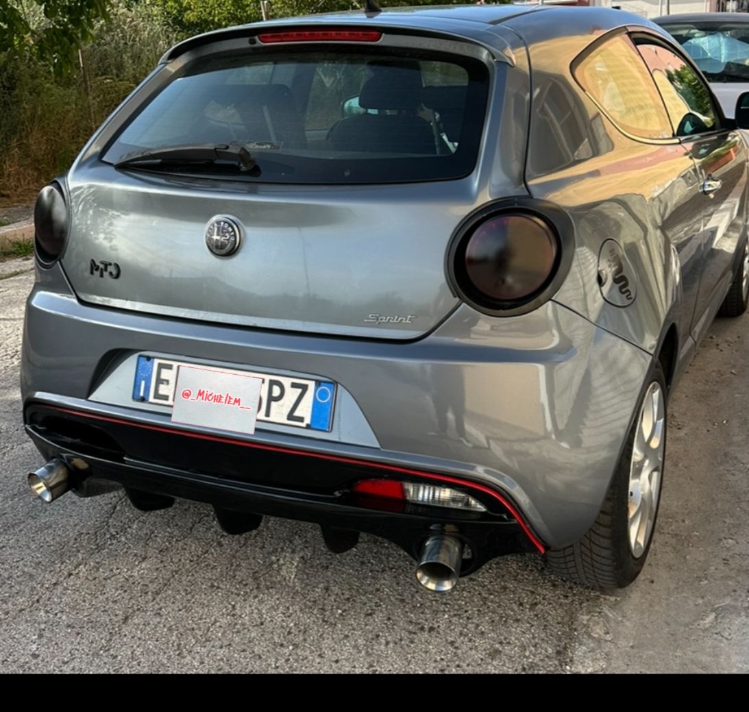 ✨DIFFUSORE PER ALFA ROMEO MITO SOTTO PARAURTI POSTERIORE DAM NERO LUCIDO 0151✨