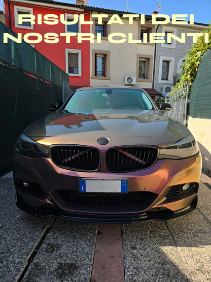 SPLITTER ADATTO PER BMW SERIE 3 GT F34 2012+ MSPORT LOOK HAMMAN NERO LUCIDO