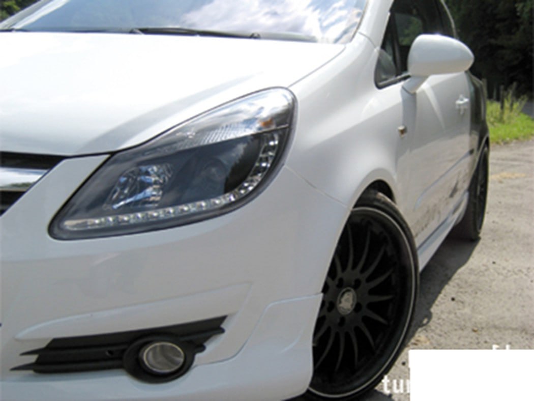 ✨Black LED Design Daytime Running Light Headlights Suitable for Opel Corsa D✨