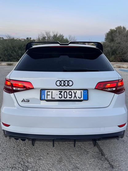 🔥SPOILER ADATTO PER AUDI A3 8V 2012-2020 SPORTBACK LOOK SPORTIVO NERO LUCIDO🔥