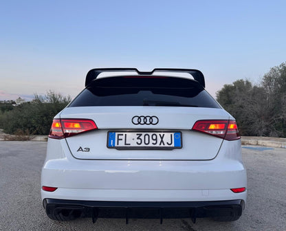 🔥SPOILER ADATTO PER AUDI A3 8V 2012-2020 SPORTBACK LOOK SPORTIVO NERO LUCIDO🔥