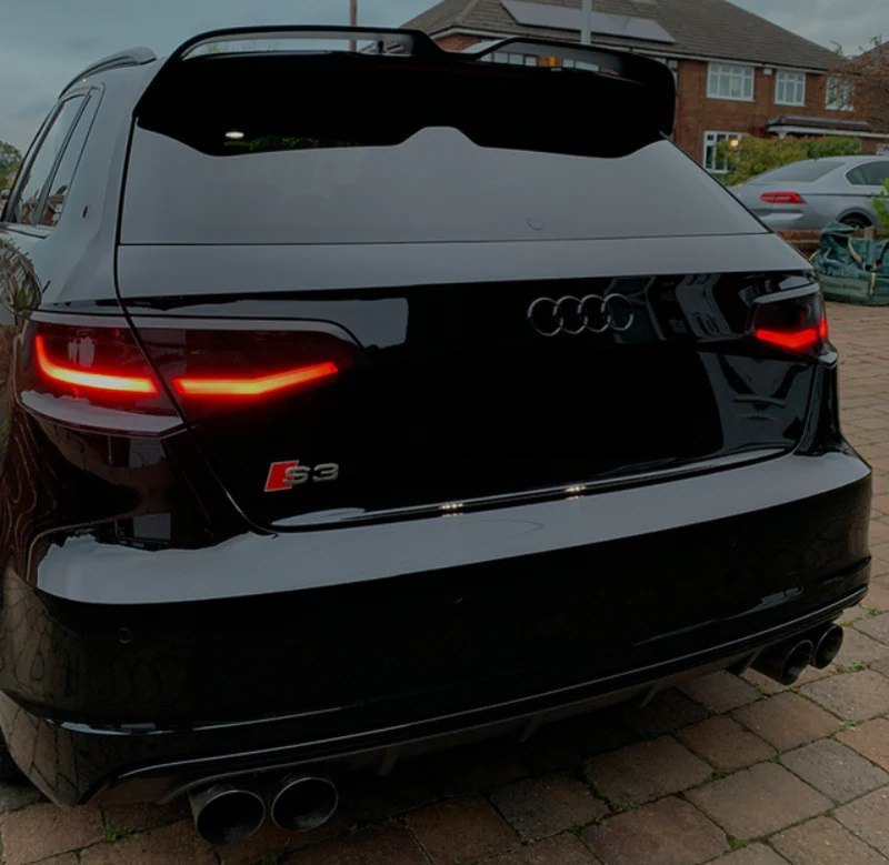 🔥SPOILER ADATTO PER AUDI A3 8V 2012-2020 SPORTBACK LOOK SPORTIVO NERO LUCIDO🔥
