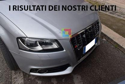 ⭐GRIGLIA ADATTO PER AUDI A3 8P 2008-2012 LOOK S3 NERO LUCIDO ⭐
