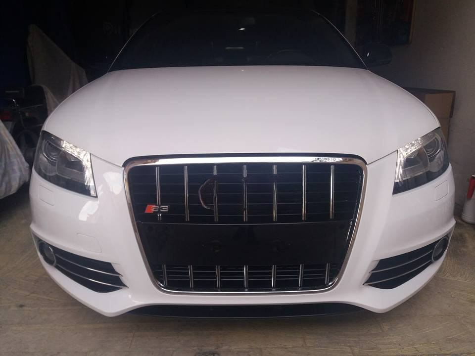 ⭐GRIGLIA ADATTO PER AUDI A3 8P 2008-2012 LOOK S3 NERO LUCIDO ⭐