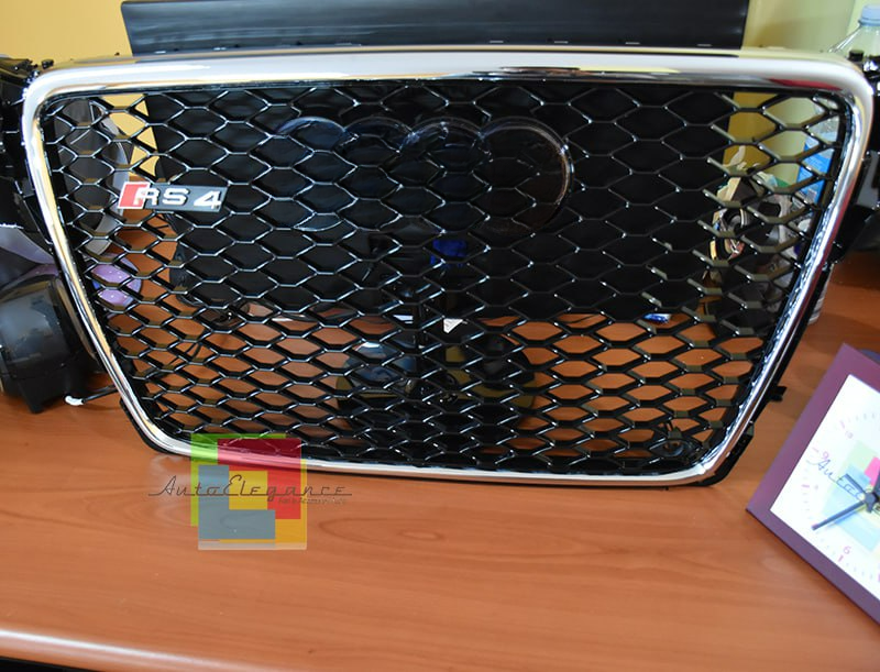 ⭐0614 GRIGLIA PER AUDI RS4 ADATTO PER A4 B8 LOOK RS4 CROMATA⭐
