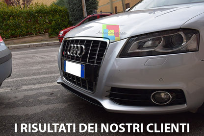 ⭐ART. 1930 ADATTO PER AUDI GRIGLIA A3 8P 2008-2012 LOOK S3 NERO LUCIDO PROFILI ⭐