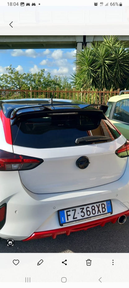 ⭐0651 SPOILER NERO LUCIDO ADATTO PER OPEL CORSA F 2019+ ⭐