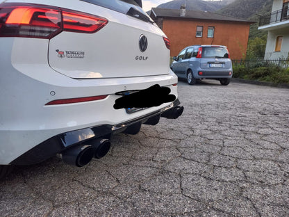 ⭐DIFFUSORE POSTERIORE VW GOLF 8 VIII 2019+ SOTTO PARAURTI TERMINALI RLINE ABS⭐