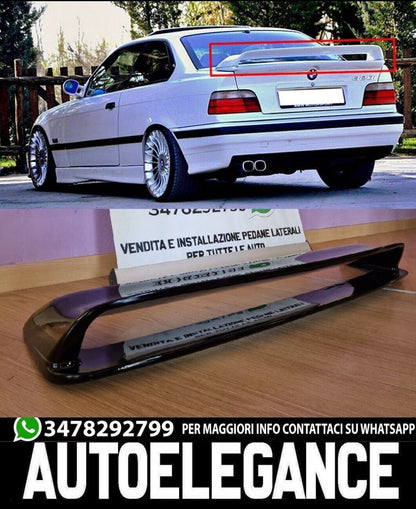 ⭐0027 SPOILER TUNING POSTERIORE COFANO BMW SERIE 3E36 BERLINA COUPE NERO LUCIDO⭐