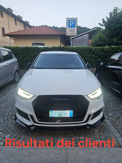 ⭐0193 SPLITTER ADATTO PER AUDI A3 8V 2017-2020 SLINE S3 NERO LUCIDO⭐