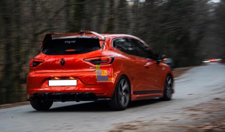 🔥0754 SPOILER CLIO 5 2019+ STANDARD LOOK RS NERO LUCIDO🔥