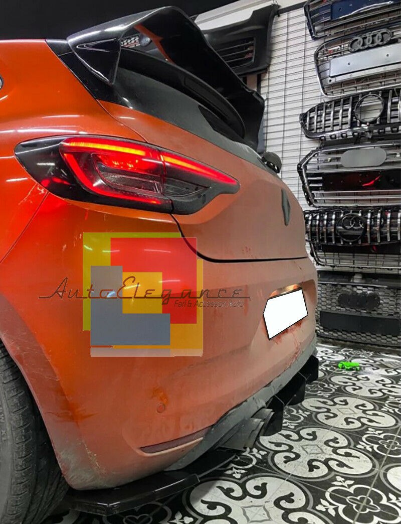 🔥0754 SPOILER CLIO 5 2019+ STANDARD LOOK RS NERO LUCIDO🔥