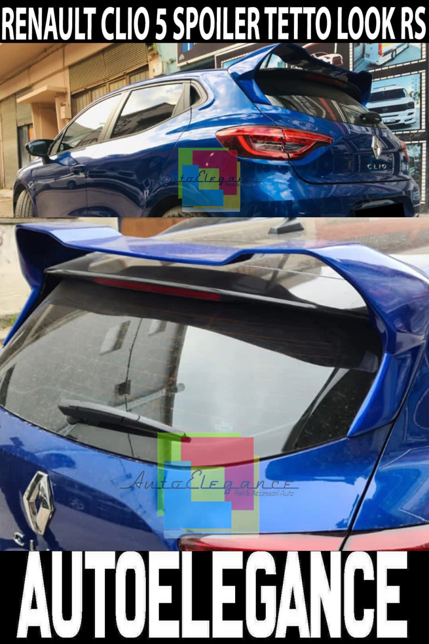 🔥0754 SPOILER CLIO 5 2019+ STANDARD LOOK RS NERO LUCIDO🔥