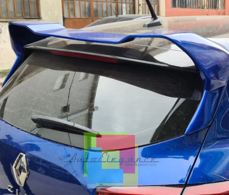🔥0754 SPOILER CLIO 5 2019+ STANDARD LOOK RS NERO LUCIDO🔥