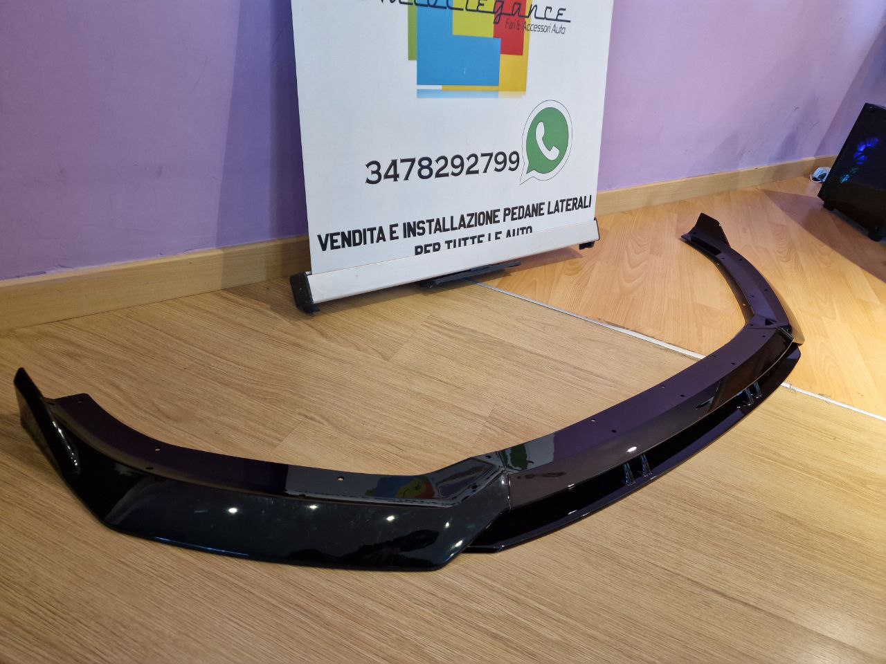 ⭐0193 SPLITTER ADATTO PER AUDI A3 8V 2017-2020 SLINE S3 NERO LUCIDO⭐