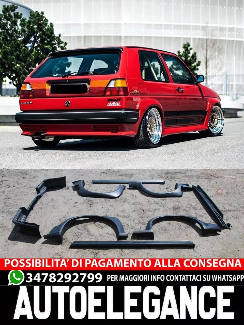 💥2030 BODYKIT SUITABLE FOR VW GOLF 2 MK2 3/5 DOORS RAW💥 