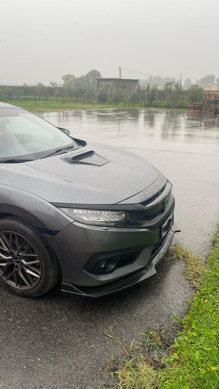 ⭐1136 SPLITTER ADATTO PER CIVIC FC5 2016+ LOOK TYPE R NERO LUCIDO ⭐