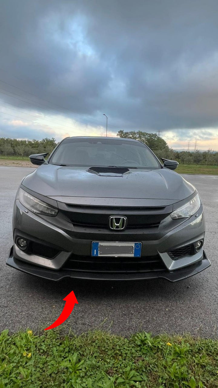 ⭐1136 SPLITTER ADATTO PER CIVIC FC5 2016+ LOOK TYPE R NERO LUCIDO ⭐