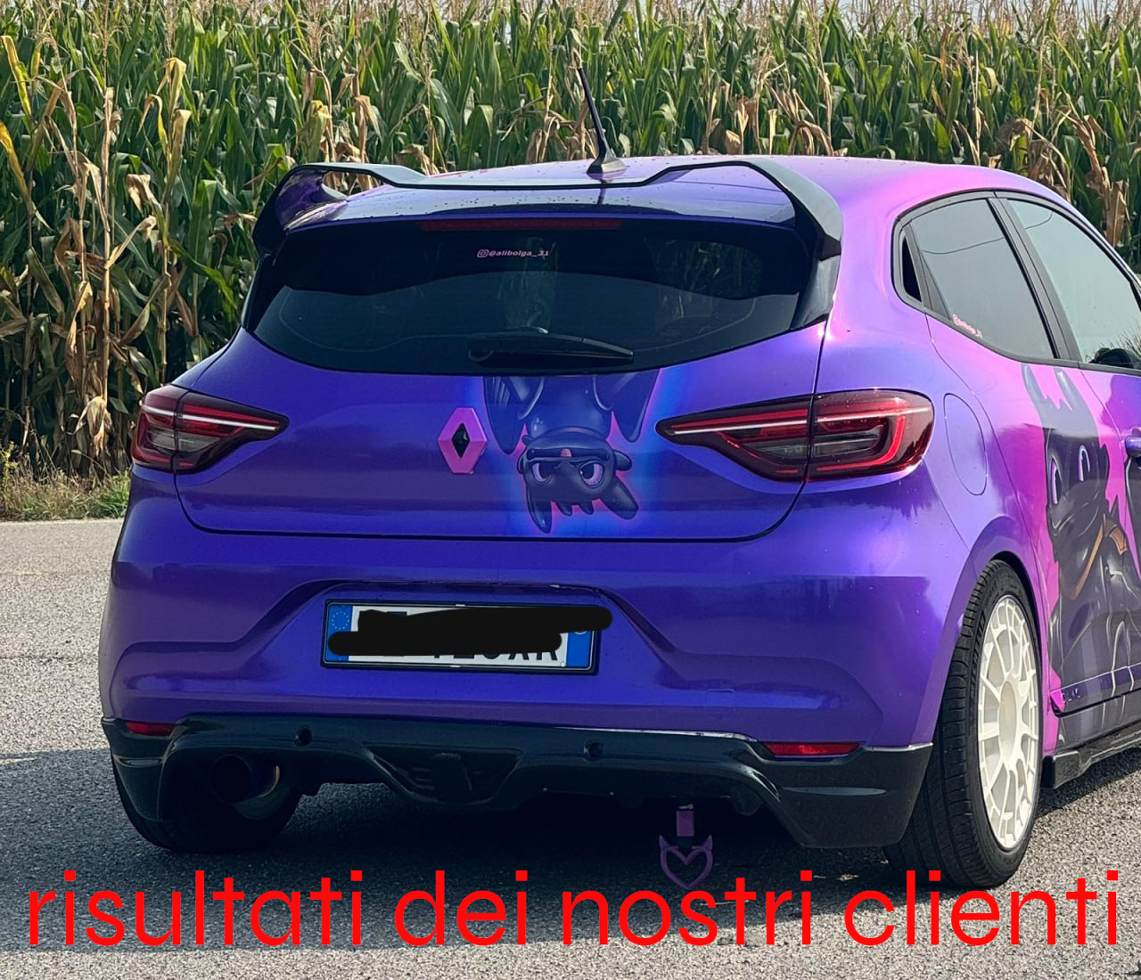 ⭐0754 SPOILER ADATTO PER CLIO 5 2019+ STANDARD LOOK RS NERO LUCIDO⭐