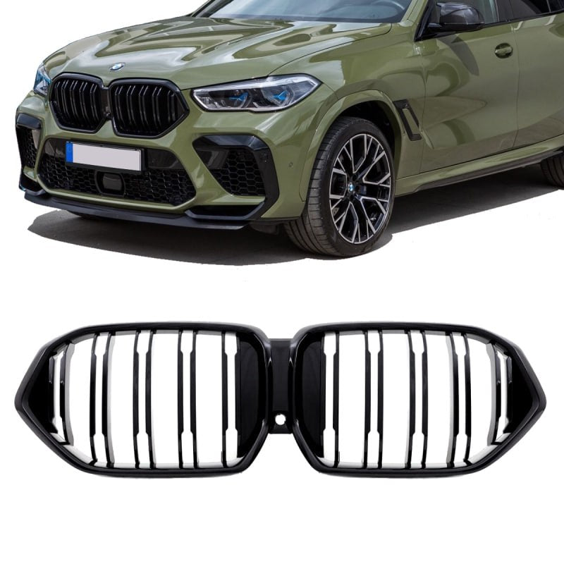 💎2016 GRIGLIA ADATTO BMW X6 G06 2019+ DOPPIA FASCIA NERA M SPORT💎