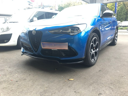 🔥0233 SPLITTER PER ALFA ROMEO STELVIO 2016+ NERO LUCIDO SOTTO PARAURTI🔥