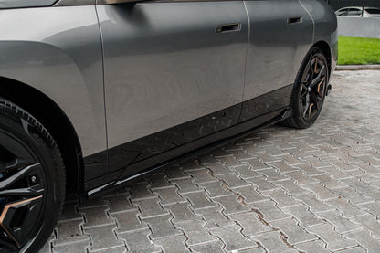 ⭐Sotto minigonne adatto per BMW iX M-Pack i20 2021+Side Skirts 2 Pcs GlossBlack⭐