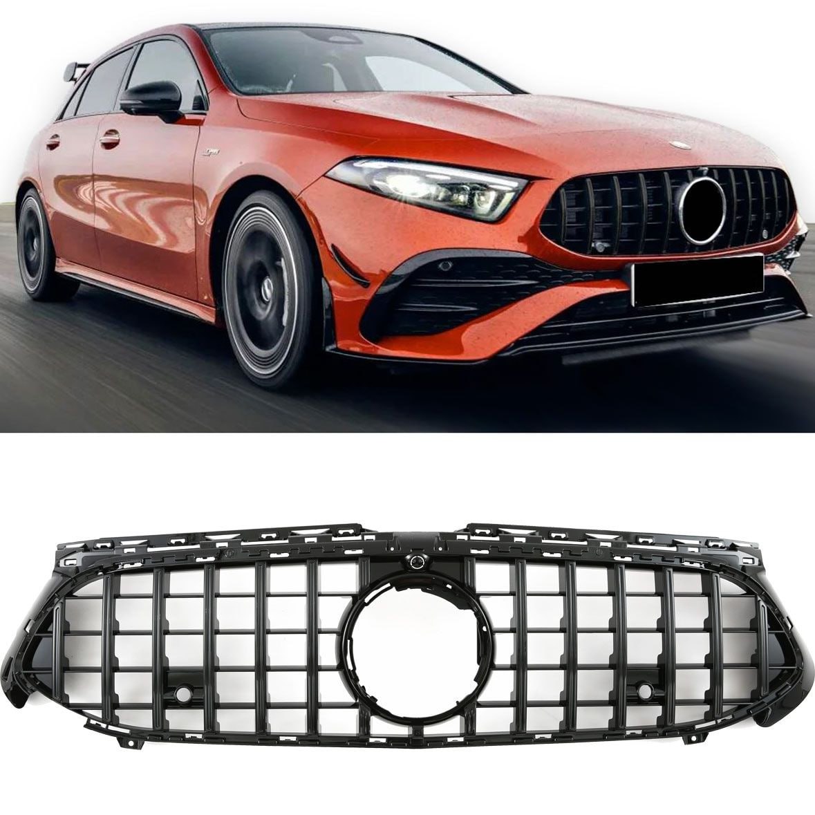 🌟GRIGLIA ADATTO PER MERCEDES CLASSE A W177 2021+ LOOK AMG GT NERA🌟