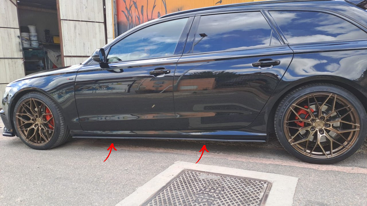 💥1547 SOTTO MINIGONNE ADATTO PER A6 AVANT 4G NERO LUCIDO💥