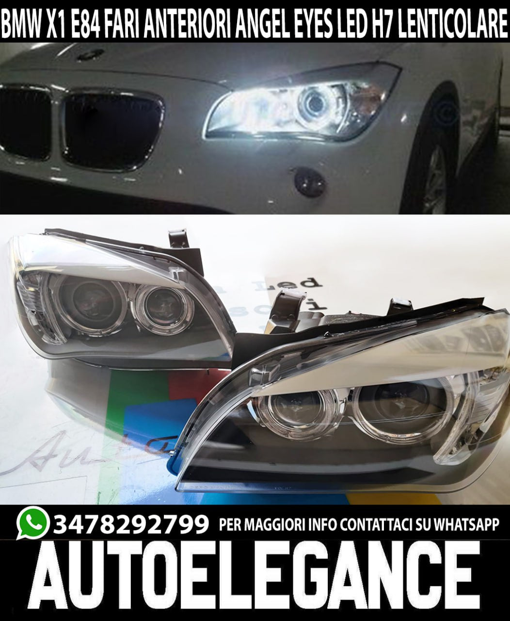 💥Pair of angel eyes headlights suitable for bmw X1 e84💥