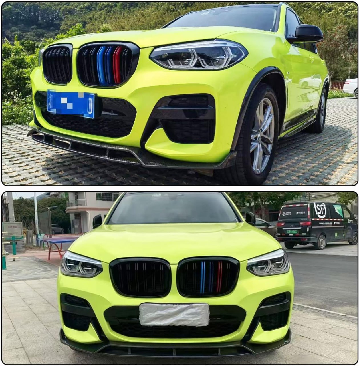 💥2040 SPLITTER ADATTO PER BMW X3 G01 X4 G02 2017-2021 MSPORT NERO LUCIDO💥