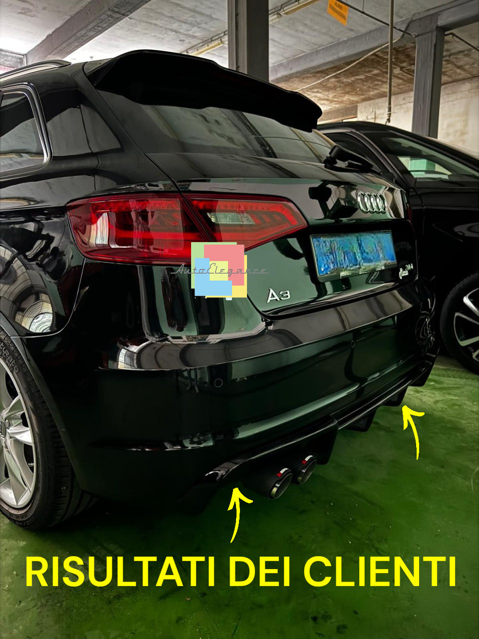 💥0402 DIFFUSORE ADATTO PER AUDI A3 8V 2012-2016 SLINE LOOK RS3 2SX 💥