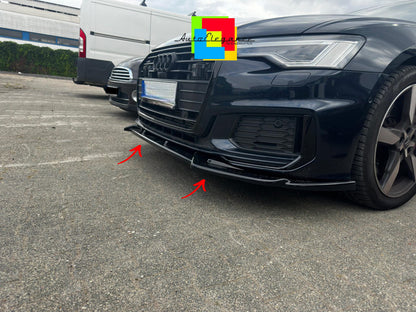 💥0019 SOTTO PARAURTI ANTERIORE AUDI A6 C8 RS6 2018+ SPLITTER ABS NERO 0019💥