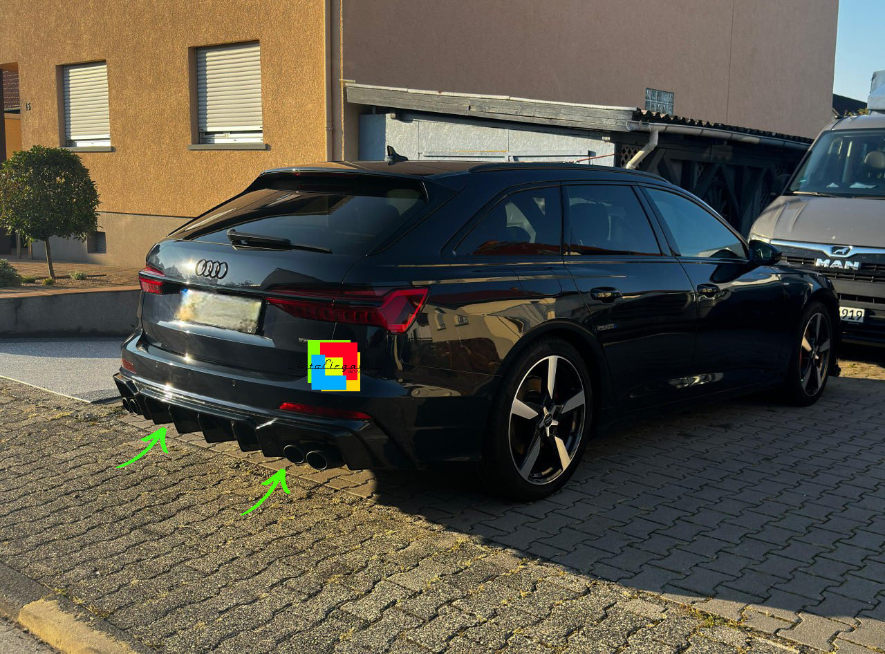 🔥1792 Rear bumper diffuser suitable for audi a6 c8 sline 2018+ glossy black 🔥