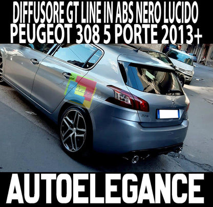 ✨0254 DIFFUSORE ADATTO PER PEUGEOT 308 II 5 PORTE 13-21 LOOK GTI NERO LUCIDO✨