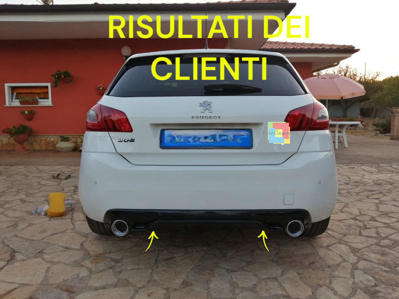 ✨0254 DIFFUSORE ADATTO PER PEUGEOT 308 II 5 PORTE 13-21 LOOK GTI NERO LUCIDO✨