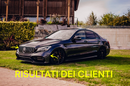💥Paraurti anteriore con griglia adatto per Mercedes Classe C W205 14-18 C63💥