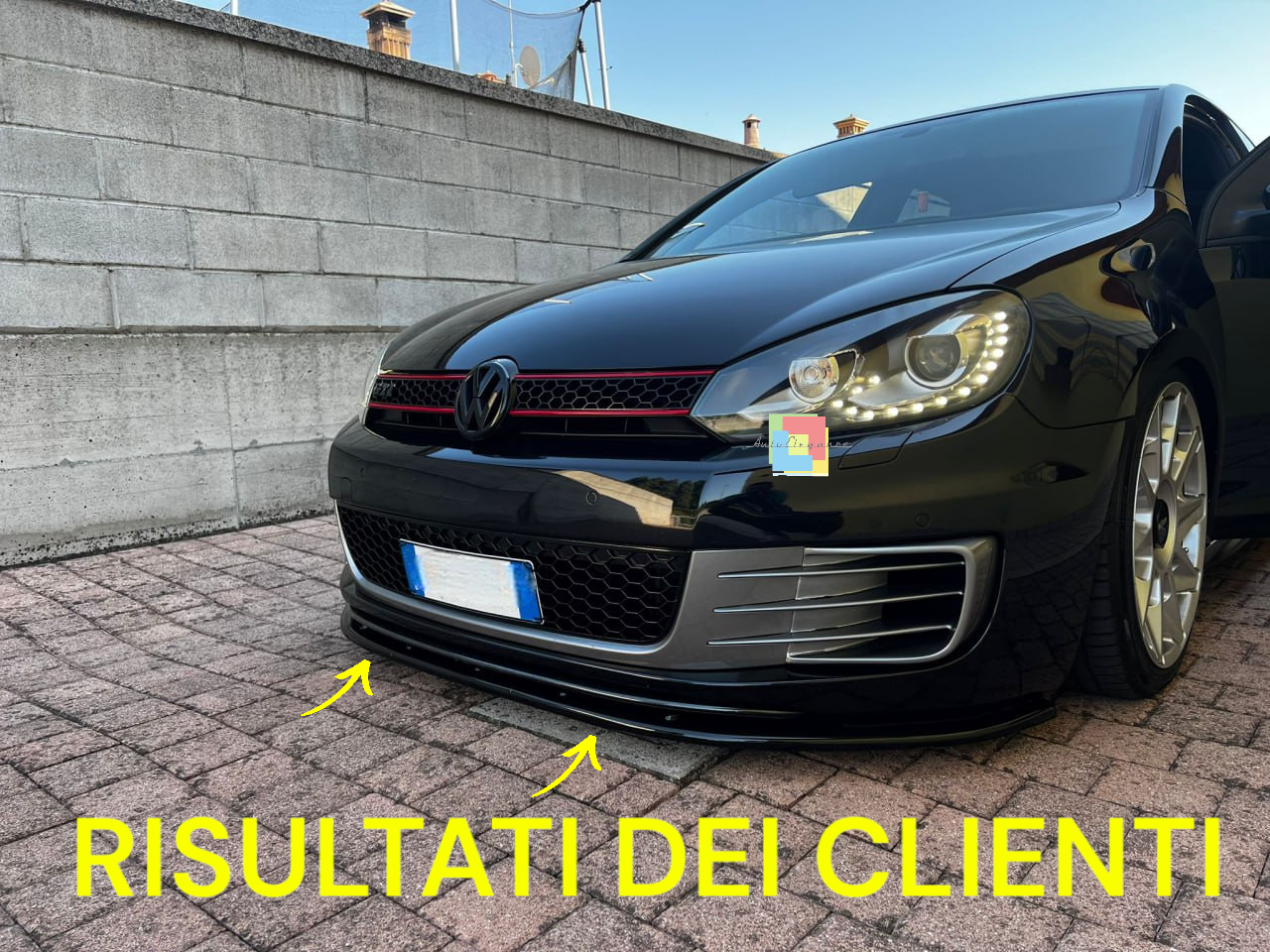 💥0248 SPLITTER ADATTO PER VW GOLF 6 STANDARD GTI NERO LUCIDO💥