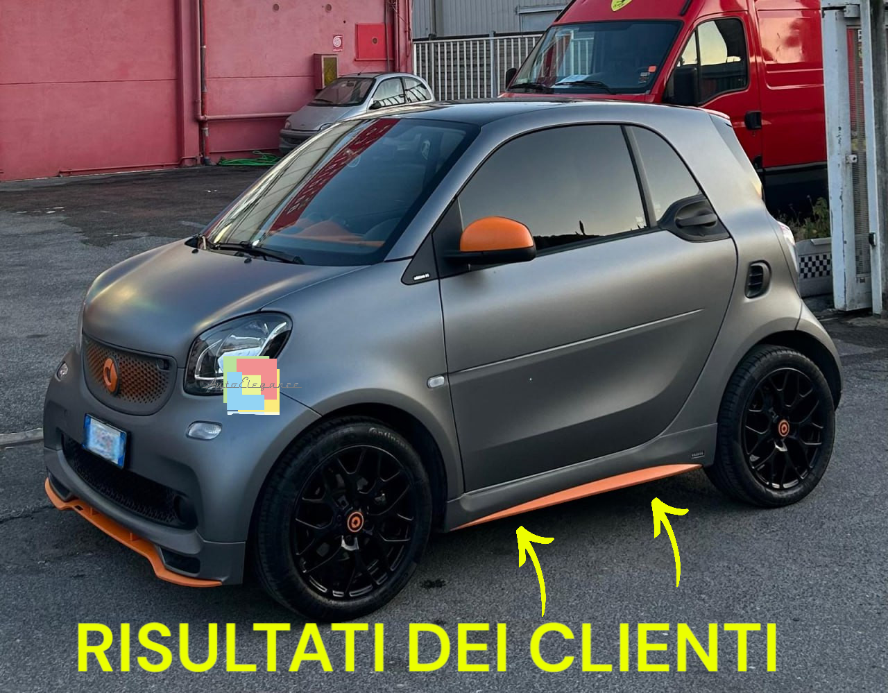 💥0123 MINIGONNE SMART 453 FORTWO ABS LOOK BRABUS (GREZZE)💥
