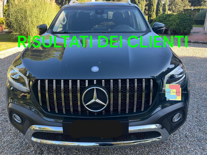 💥1675 GRIGLIA ADATTO PER MERCEDES BENZ CLASSE X W470 2018+ LOOK GT CROMATA💥