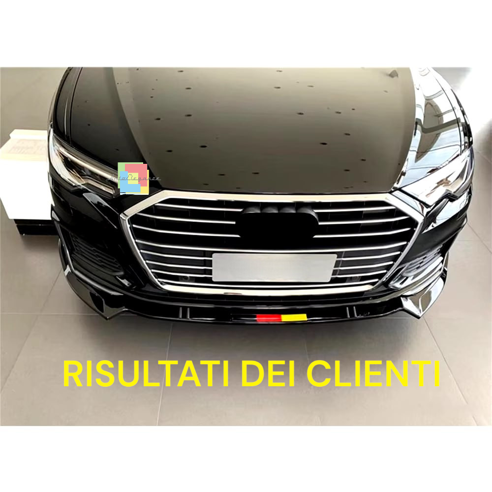 💥Spoiler paraurti anteriore adatto per Audi A6 4K C8 18-up Piano Black Add-On💥