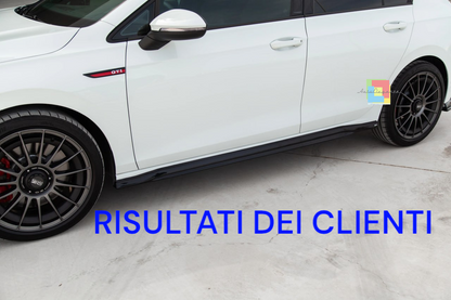 🔝0264 MINIGONNE ADATTO PER VW GOLF 8 VIII 2019+ LOOK GTI NERO LUCIDO🔝