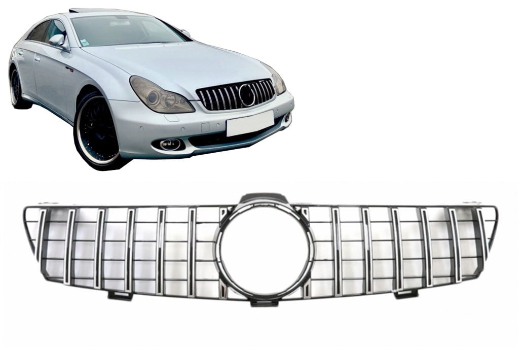 💥2060 GRIGLIA ADATTO PER MERCEDEZ BENZ CLS W219 2005-2008 LOOK GT CROMATA💥