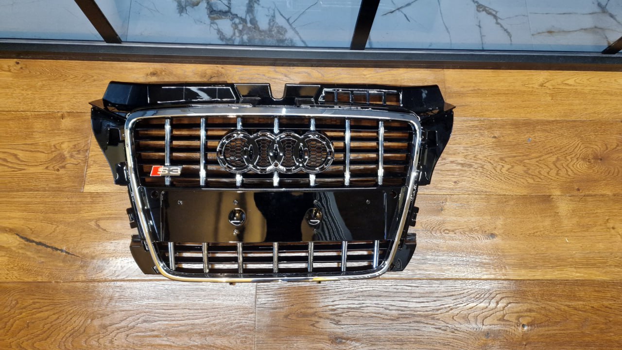⭐ART. 1930 GRIGLIA ADATTO PER AUDI A3 8P 08-12 LOOK S3 NERO LUCIDO  CROMATI⭐