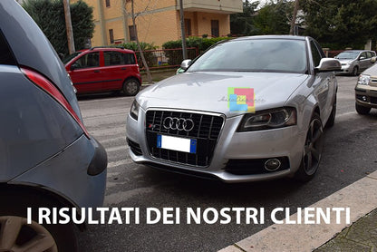 ⭐ART. 1930 GRIGLIA ADATTO PER AUDI A3 8P 08-12 LOOK S3 NERO LUCIDO  CROMATI⭐