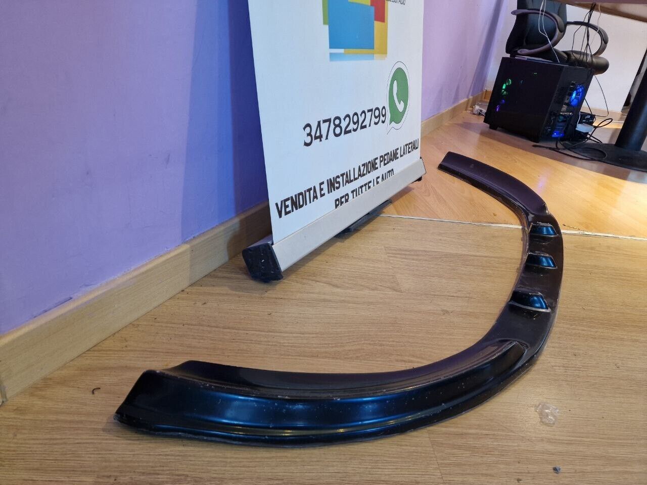 💥0937 SPLITTER ADATTO PER FORD FIESTA MK7 2008-2012 STANDARD NERO LUCIDO💥