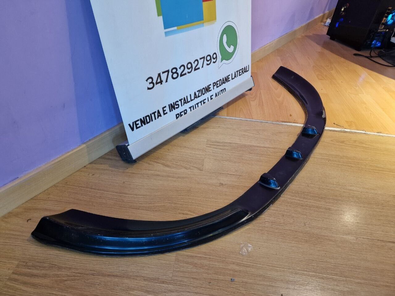 💥0937 SPLITTER ADATTO PER FORD FIESTA MK7 2008-2012 STANDARD NERO LUCIDO💥