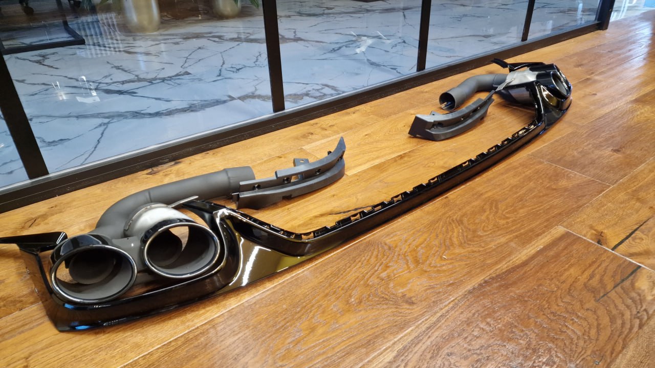 ⭐2010 DIFFUSER SUITABLE FOR AUDI Q8 2018+ S-LINE BLACK WITH TERMINALS⭐