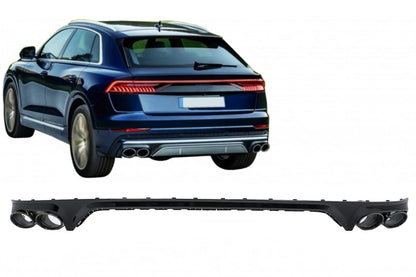 ⭐2010 DIFFUSER SUITABLE FOR AUDI Q8 2018+ S-LINE BLACK WITH TERMINALS⭐