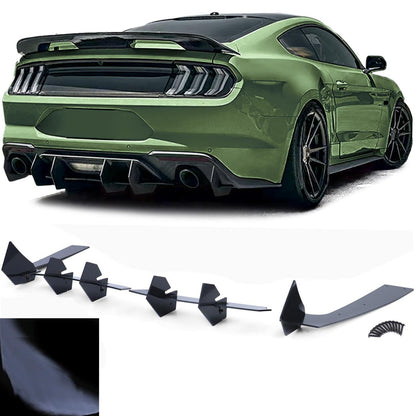 ✨2062 FLAP DIFFUSORE ADATTO PER MUSTANG GT MK6 2014-2017 LOOK SPORT NERO LUCIDO✨