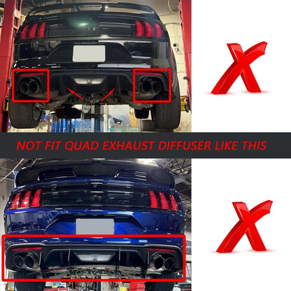 ✨2062 FLAP DIFFUSORE ADATTO PER MUSTANG GT MK6 2014-2017 LOOK SPORT NERO LUCIDO✨